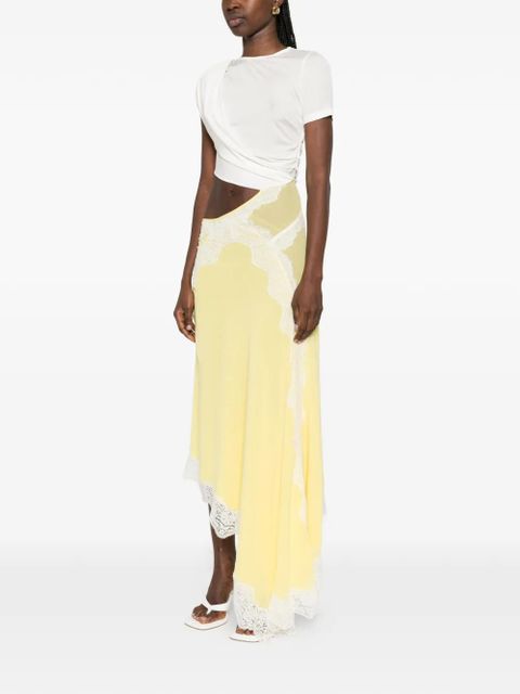 Christopher Esber Verve lace-trim asymmetric dress - Yellow