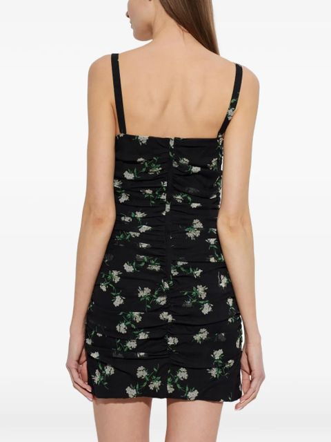 Dolce & Gabbana floral-print ruched dress - Black