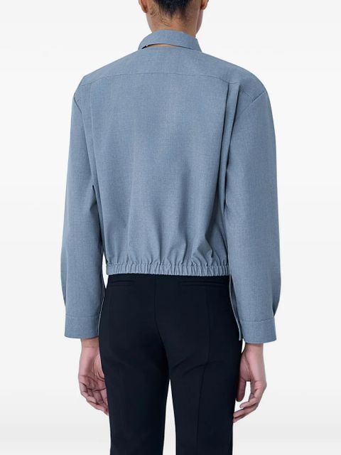 Jil Sander cropped wool jacket - Blue