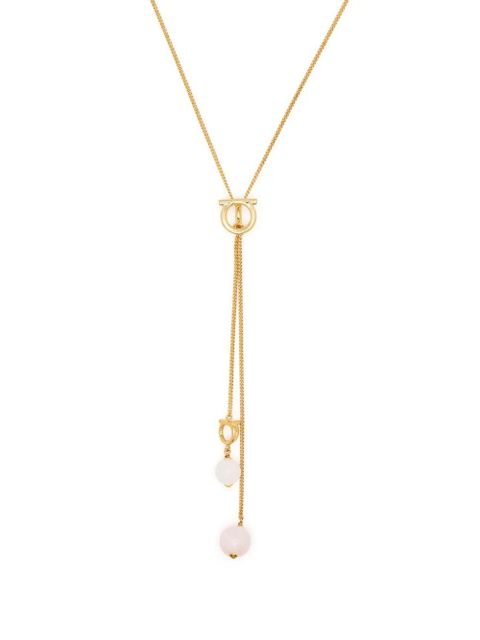 Ferragamo stone-drop pendant necklace - Gold