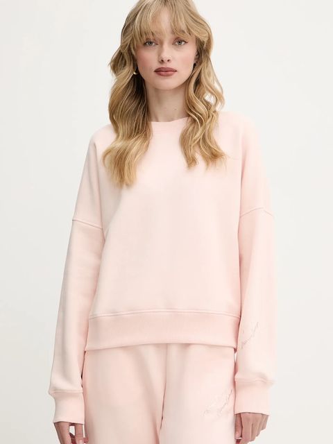 Armani Exchange bluza damska kolor różowy z aplikacją XW000156 AF11852 - zdjęcie produktu nr 1