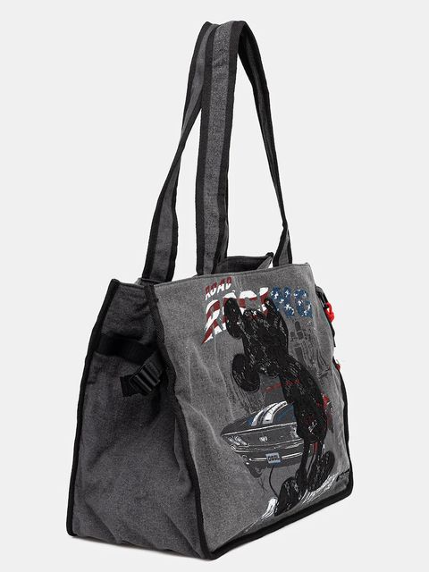 Desigual torebka MICKEY STUD kolor szary 25WAXD20