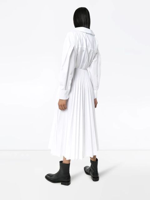Valentino Garavani wrap pleated shirt dress - White