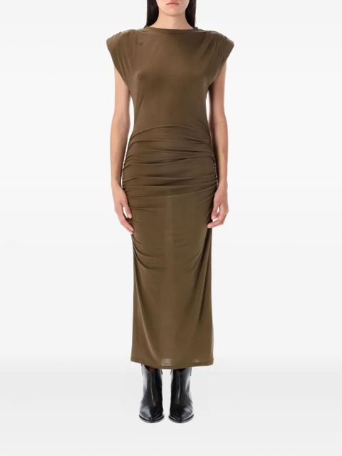 MARANT ÉTOILE padded-shoulder midi dress - Brown - zdjęcie produktu nr 1