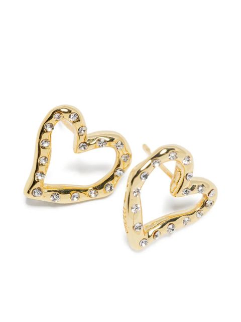 Maje rhinestone-embellished heart-shaped earrings - Gold