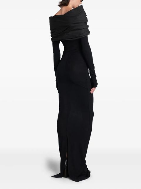 ENTIRE STUDIOS draped-shoulder maxi dress - Black
