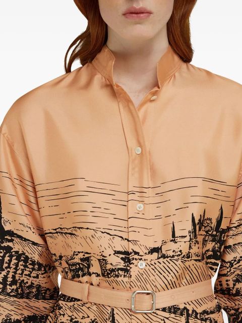 Ferragamo printed shirt dress - Orange