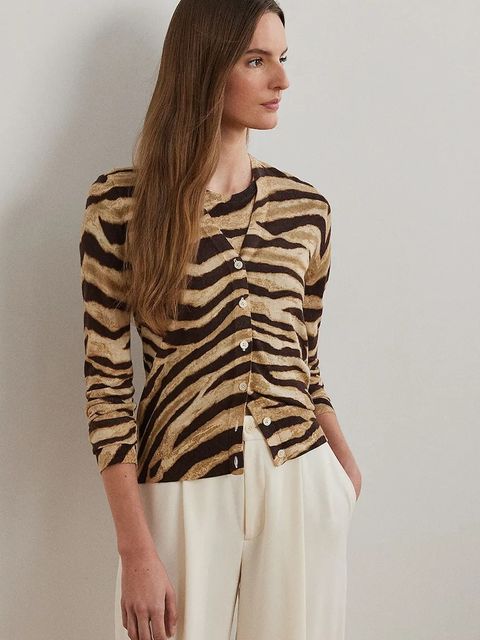 Lauren Ralph Lauren kardigan damski kolor beżowy lekki 200971371 - zdjęcie produktu nr 1