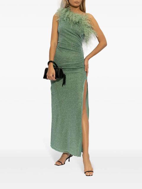 Oséree feather-trimmed gown - Green - zdjęcie produktu nr 2