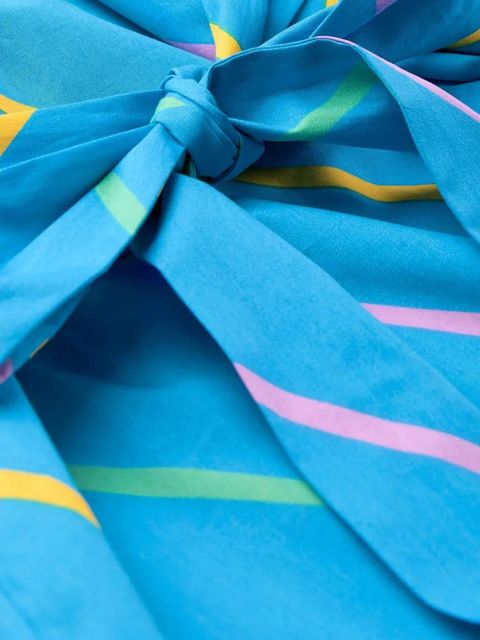 ROTATE BIRGER CHRISTENSEN puff-sleeve striped dress - Blue