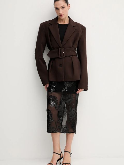 Rotate marynarka kolor brązowy jednorzędowa gładka 1154842910