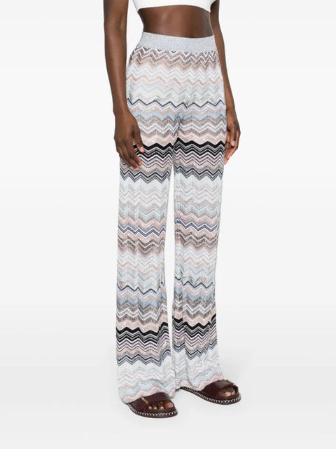 Missoni zigzag-knit straight-leg trousers - Blue