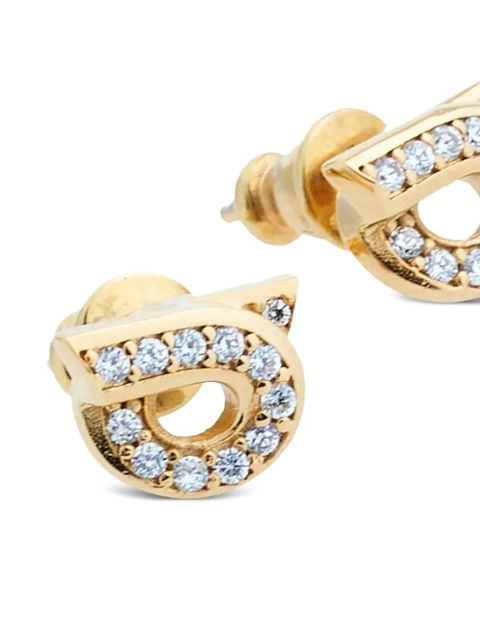 Ferragamo Gancini rhinestone-embellished earrings - Gold