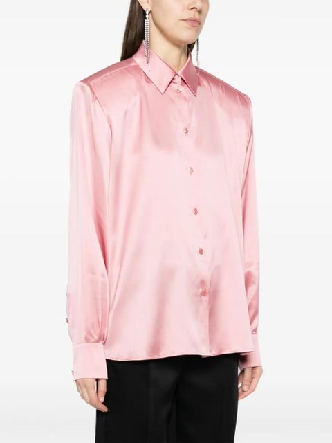 Magda Butrym long-sleeve silk shirt - Pink