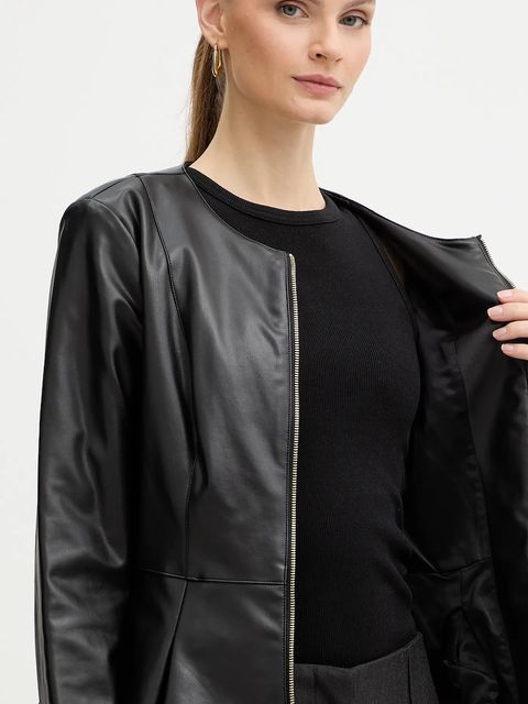 Guess marynarka WILLOW kolor czarny jednorzędowa gładka W5BL59 K8S30