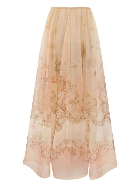 ZIMMERMANN organza printed maxi skirt - Neutrals - zdjęcie produktu nr 1