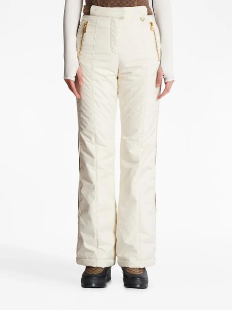Balmain monogram-stripes ski trousers - White