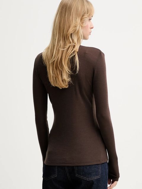 Gestuz longsleeve damski kolor brązowy 10910695