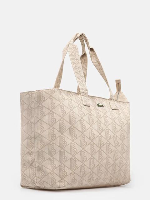 Lacoste torebka bawełniana kolor beżowy NU4994PB - zdjęcie produktu nr 2