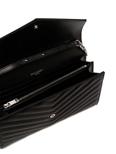 Saint Laurent Cassandre leather shoulder bag - Black