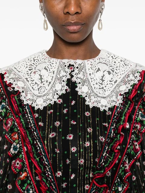 Valentino Garavani floral-print midi dress - Black