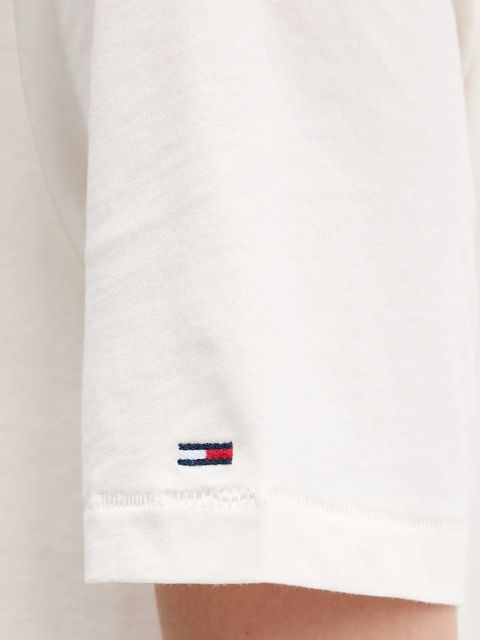 Tommy Jeans t-shirt bawełniany damski kolor beżowy DW0DW21524