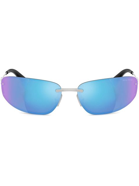 Miu Miu Eyewear oval-frame sunglasses - Silver - zdjęcie produktu nr 1
