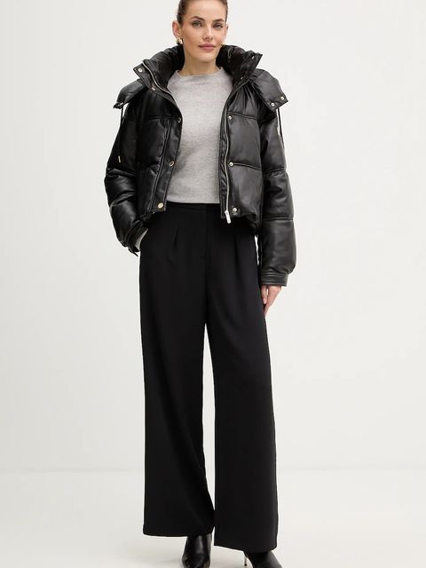 Fracomina kurtka kolor czarny zimowa oversize FS25WC3002P41101