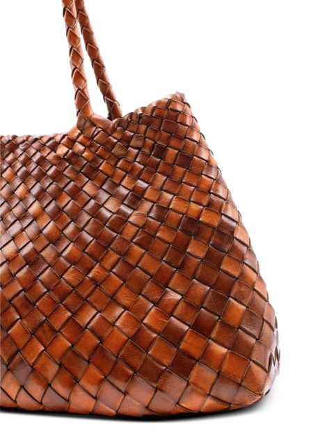 DRAGON DIFFUSION big Santa Croce woven tote bag - Brown