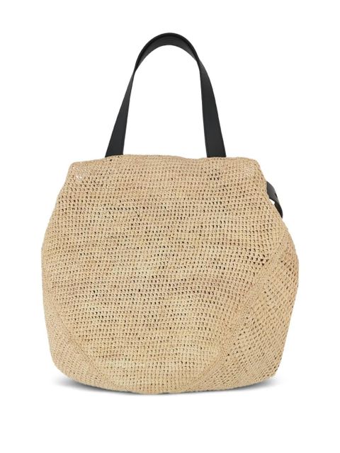 LOEWE medium Punch Hole raffia shoulder bag - Neutrals - zdjęcie produktu nr 2