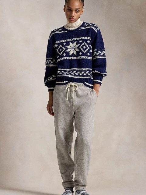 Polo Ralph Lauren sweter wełniany damski kolor granatowy ciepły 211947933