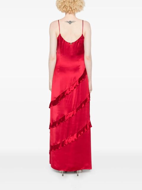 TWINSET ruffled satin maxi dress - Red