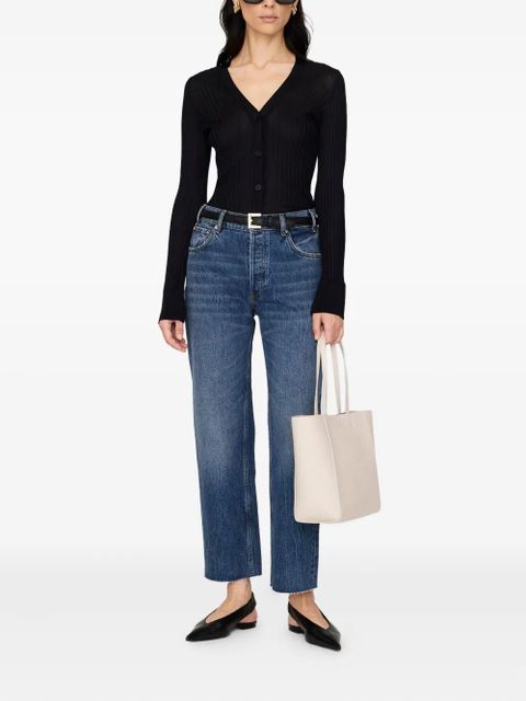 ANINE BING Matheo ribbed buttoned cardigan - Black - zdjęcie produktu nr 2