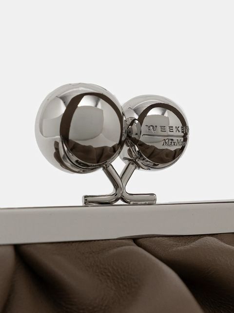 Weekend Max Mara torebka skórzana CUBICO kolor szary 2615511174600