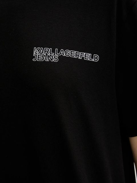 Karl Lagerfeld Jeans sukienka bawełniana kolor czarny mini prosta A2W13036