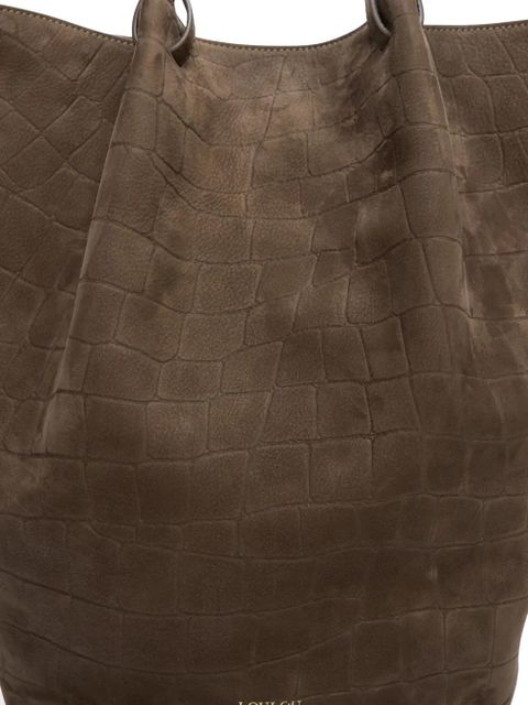 LouLou de Saison Rudy crocodile-effect tote bag - Brown