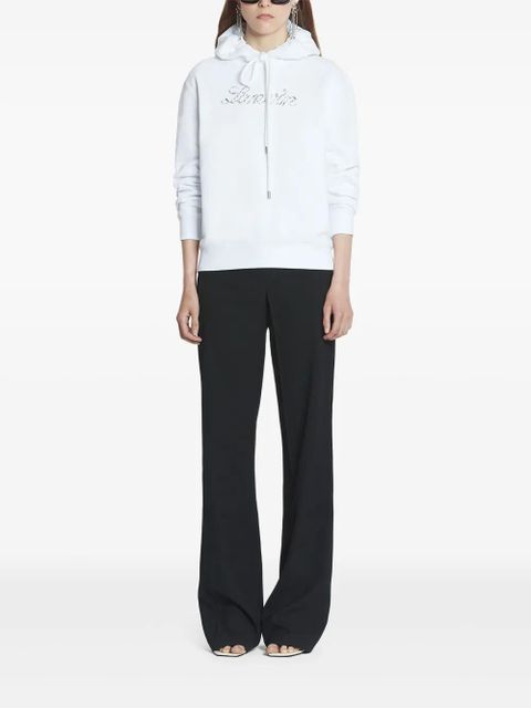 Lanvin sequinned-logo hoodie - White