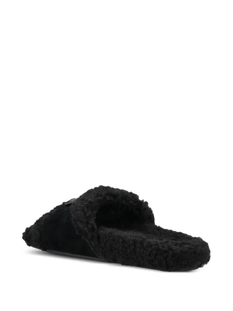 Balenciaga furry strap sandals - Black