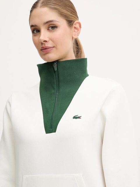 Lacoste bluza damska kolor beżowy z aplikacją SF8634