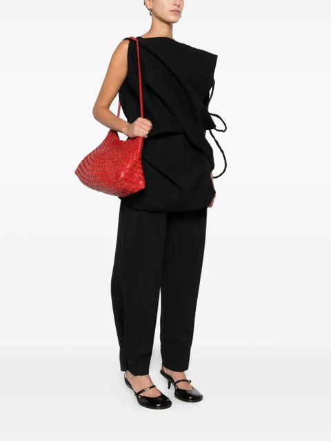 DRAGON DIFFUSION Santa Rosa braided leather shoulder bag - Red