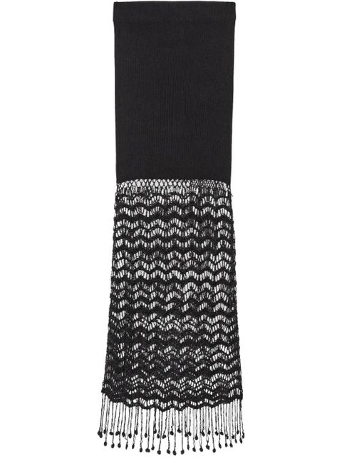 GANNI macramé-detailing maxi skirt - Black - zdjęcie produktu nr 1