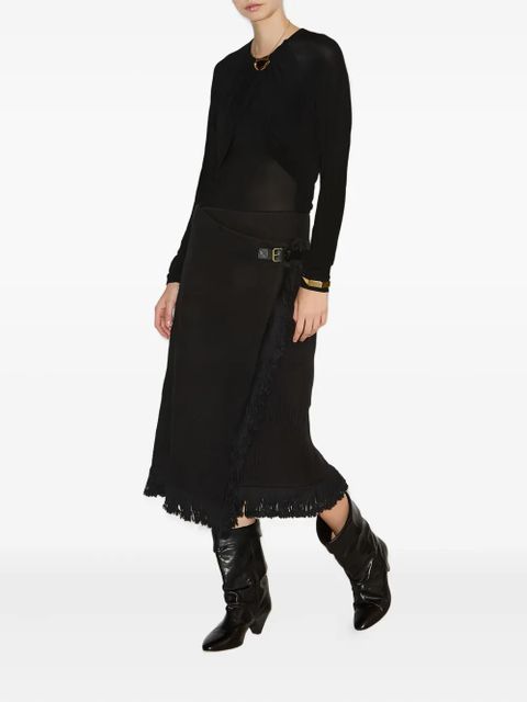 ISABEL MARANT tassel-hem midi skirt - Black