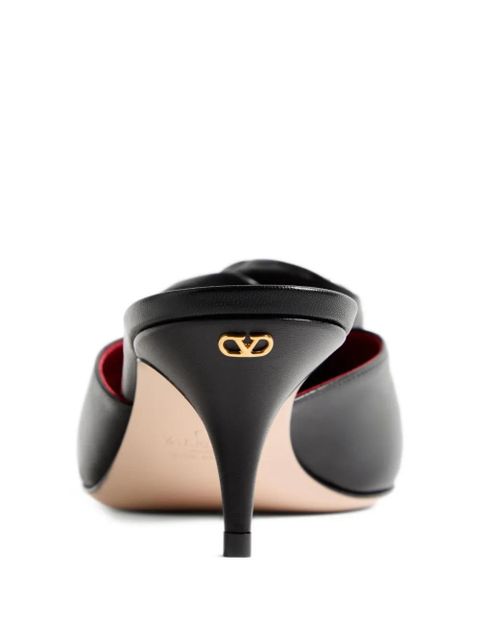 Valentino Garavani 55mm Drip Rose pointed-toe mules - Black - zdjęcie produktu nr 2
