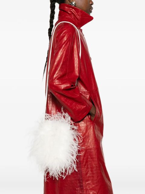 Yves Salomon feather-detail cross body bag - White - zdjęcie produktu nr 2