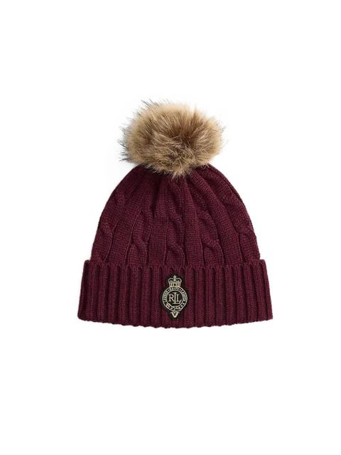 Lauren Ralph Lauren cable-knit pom-pom beanie hat - Red - zdjęcie produktu nr 2