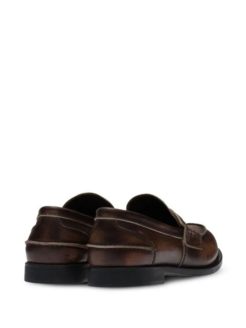 Miu Miu leather penny loafers - Brown