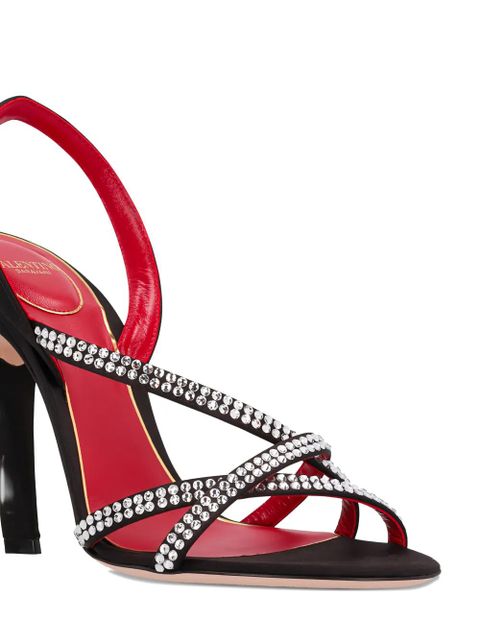 Valentino Garavani 105mm Dans Le Foyer crystal-embellished slingback sandals - Black