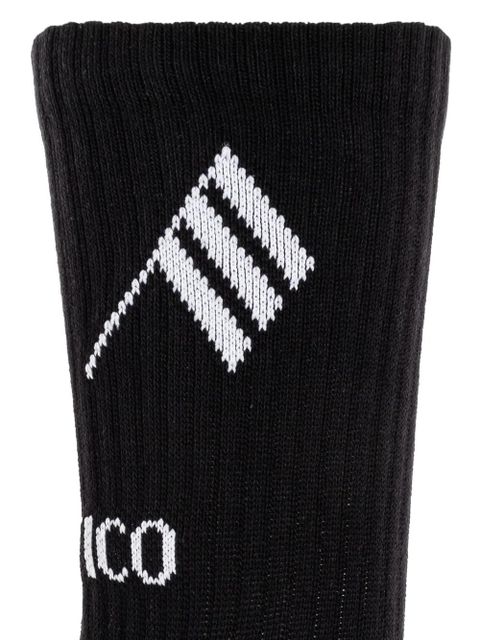 The Attico logo-detail ribbed socks - Black