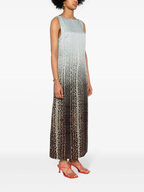 FENDI FF-jacquard snake maxi dress - Blue