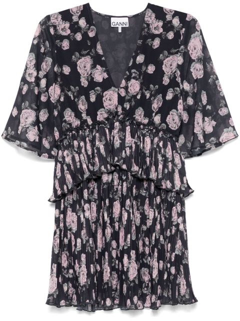 GANNI floral-print mini dress - Black - zdjęcie produktu nr 1